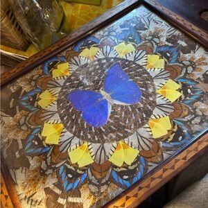 Artisan Butterfly Motif Serving Tray